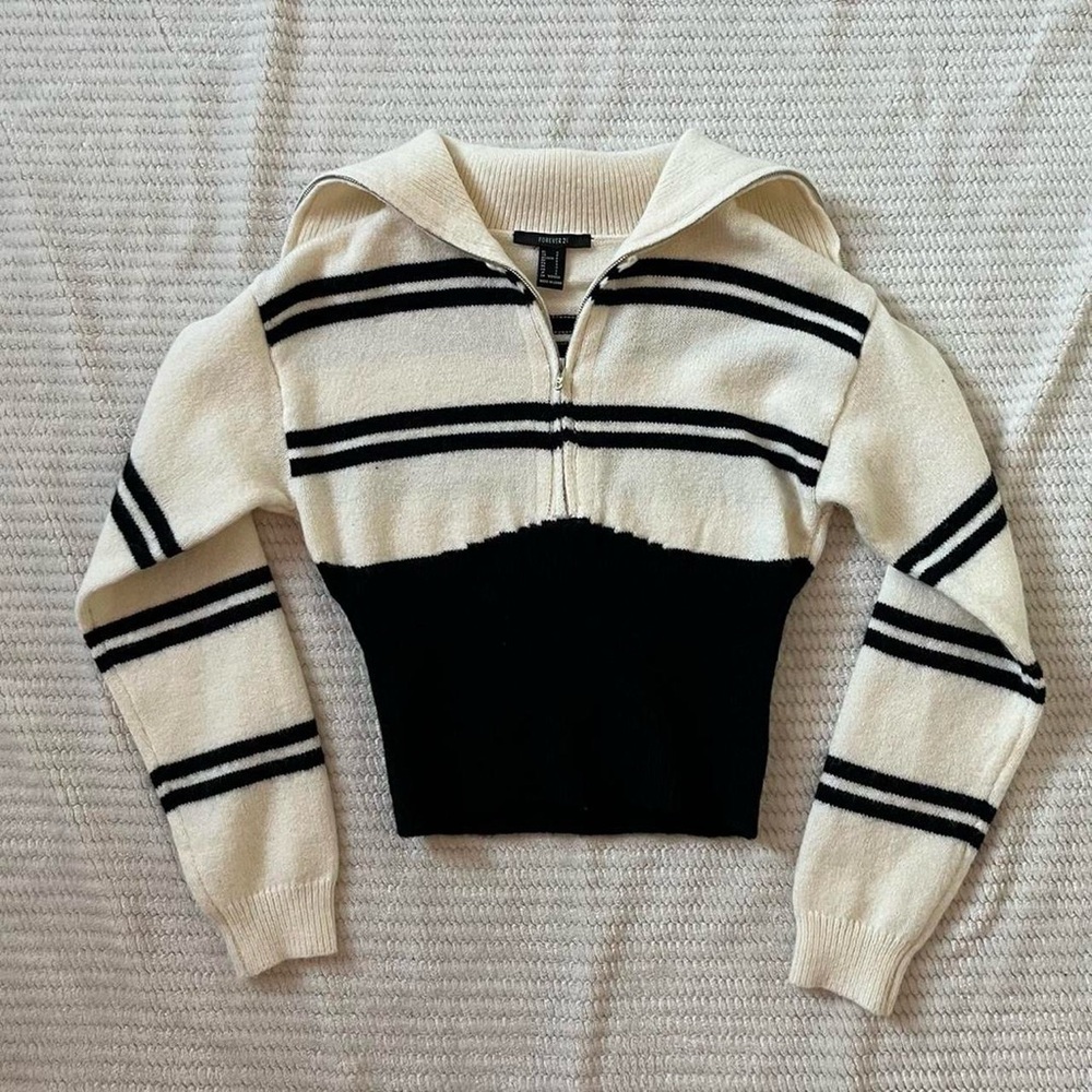 cream striped sweater